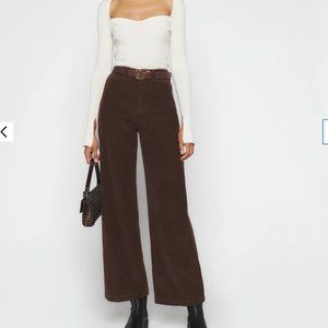 Reformation Logan Ultra High Rise Wide Leg Corduroy Pants